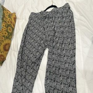 Black and white zebra pants